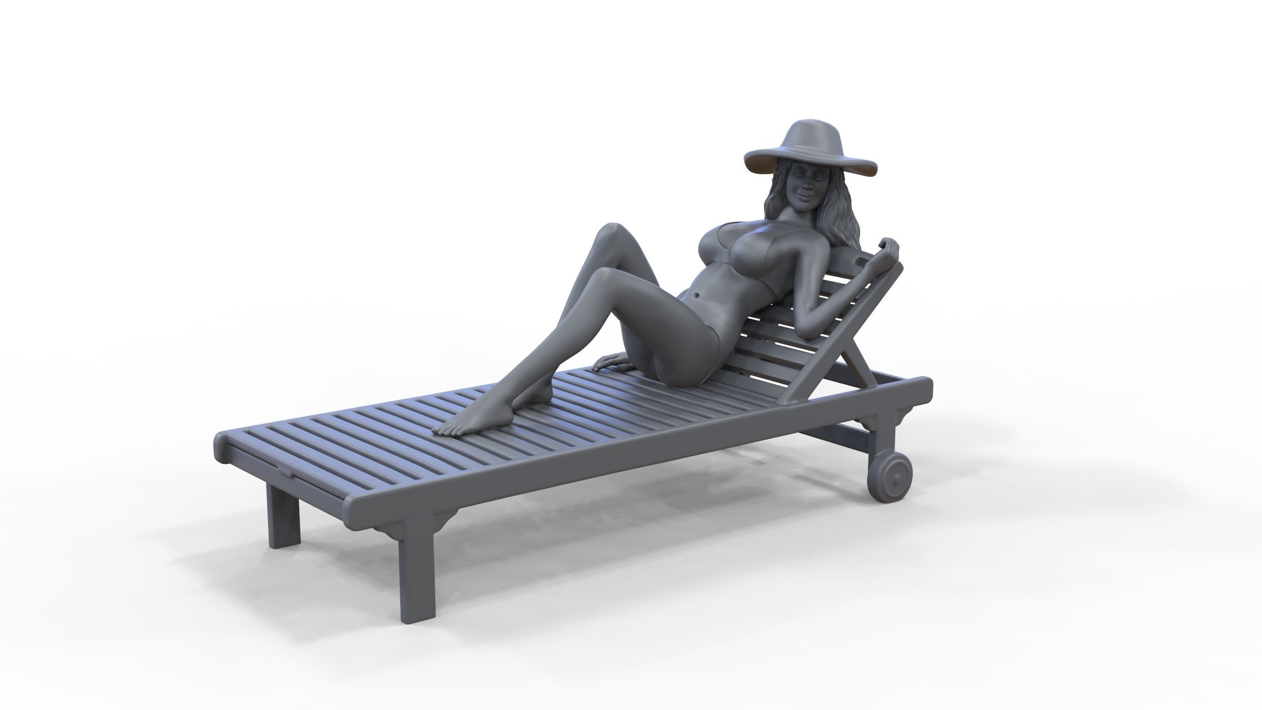 N3 Chillout woman Sunbathing 3D print model_39