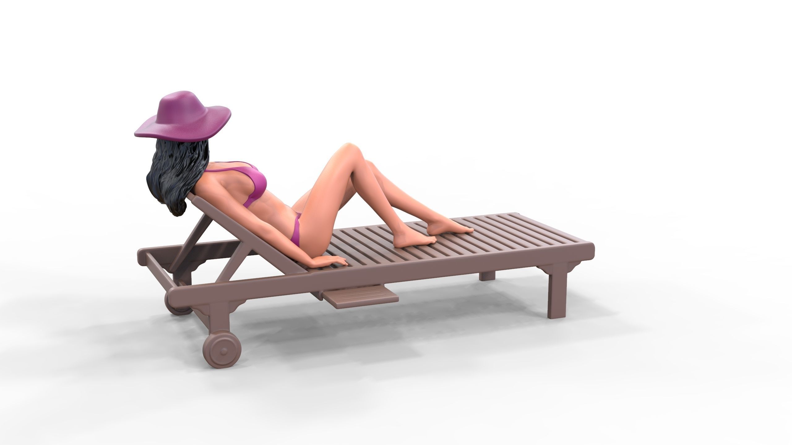 N3 Chillout woman Sunbathing 3D print model_15