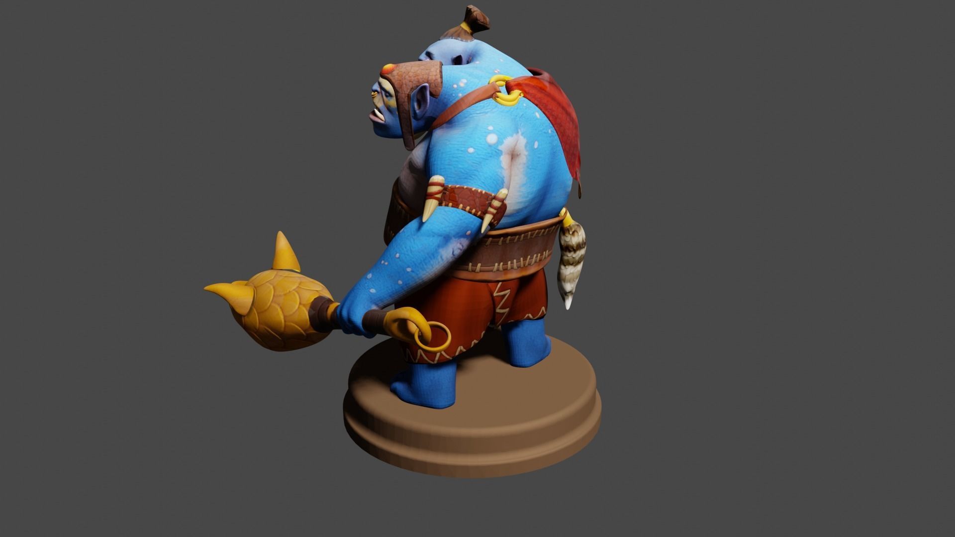 Ogre Magi from Dota2 Low-poly 3D model Low-poly 3D model_3