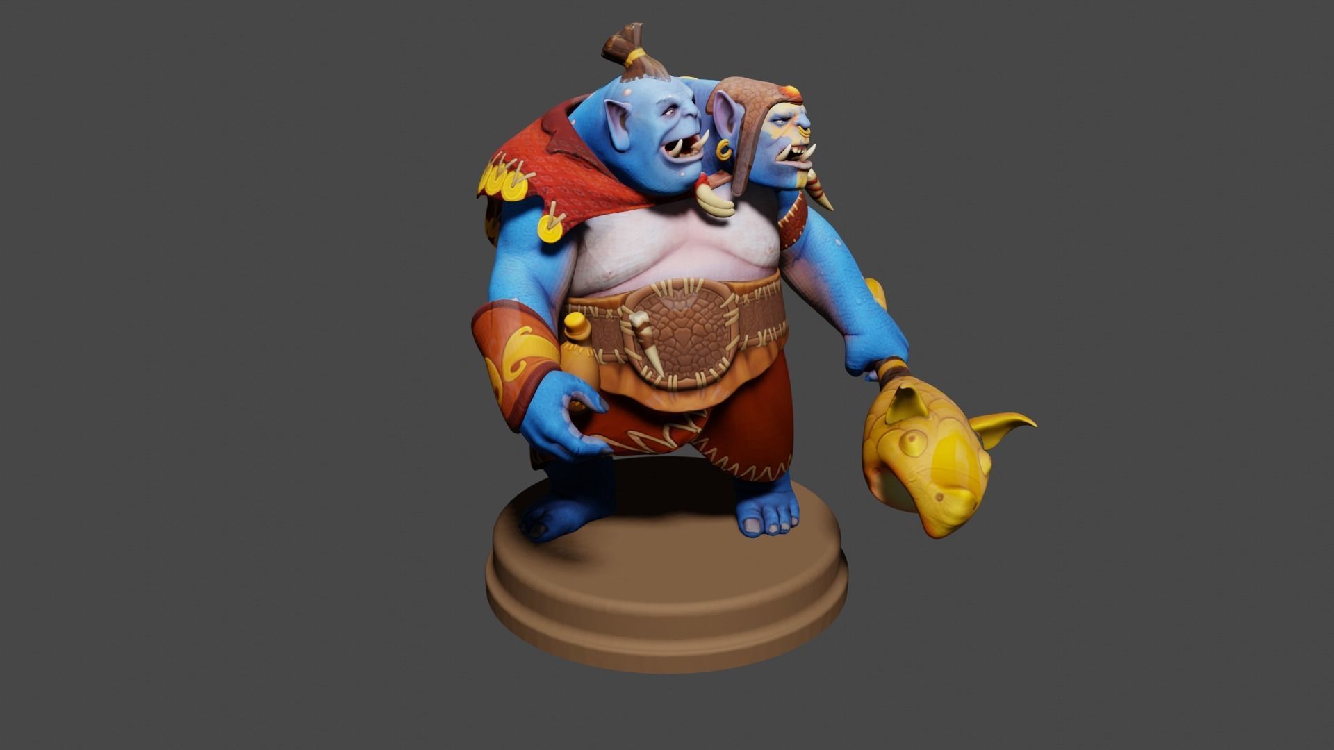 Ogre Magi from Dota2 Low-poly 3D model Low-poly 3D model_1