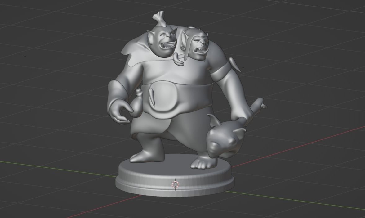 Ogre Magi from Dota2 Low-poly 3D model Low-poly 3D model_4