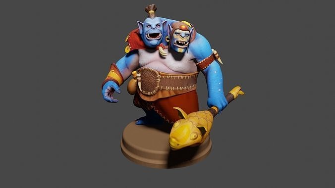 Ogre Magi from Dota2 Low-poly 3D model Low-poly 3D model
