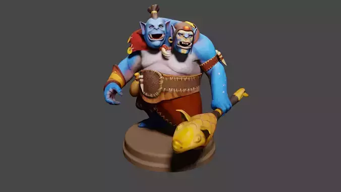 Ogre Magi from Dota2 Low-poly 3D model