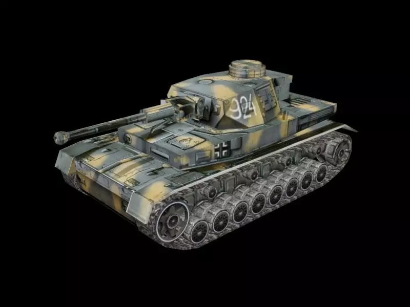 Tank model world of tanks - tiger Low-poly 3D model