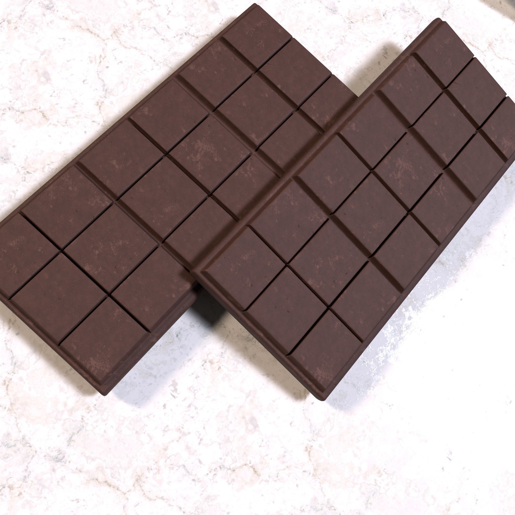 Chopping board with Chocolate and Knife Free 3D model_4
