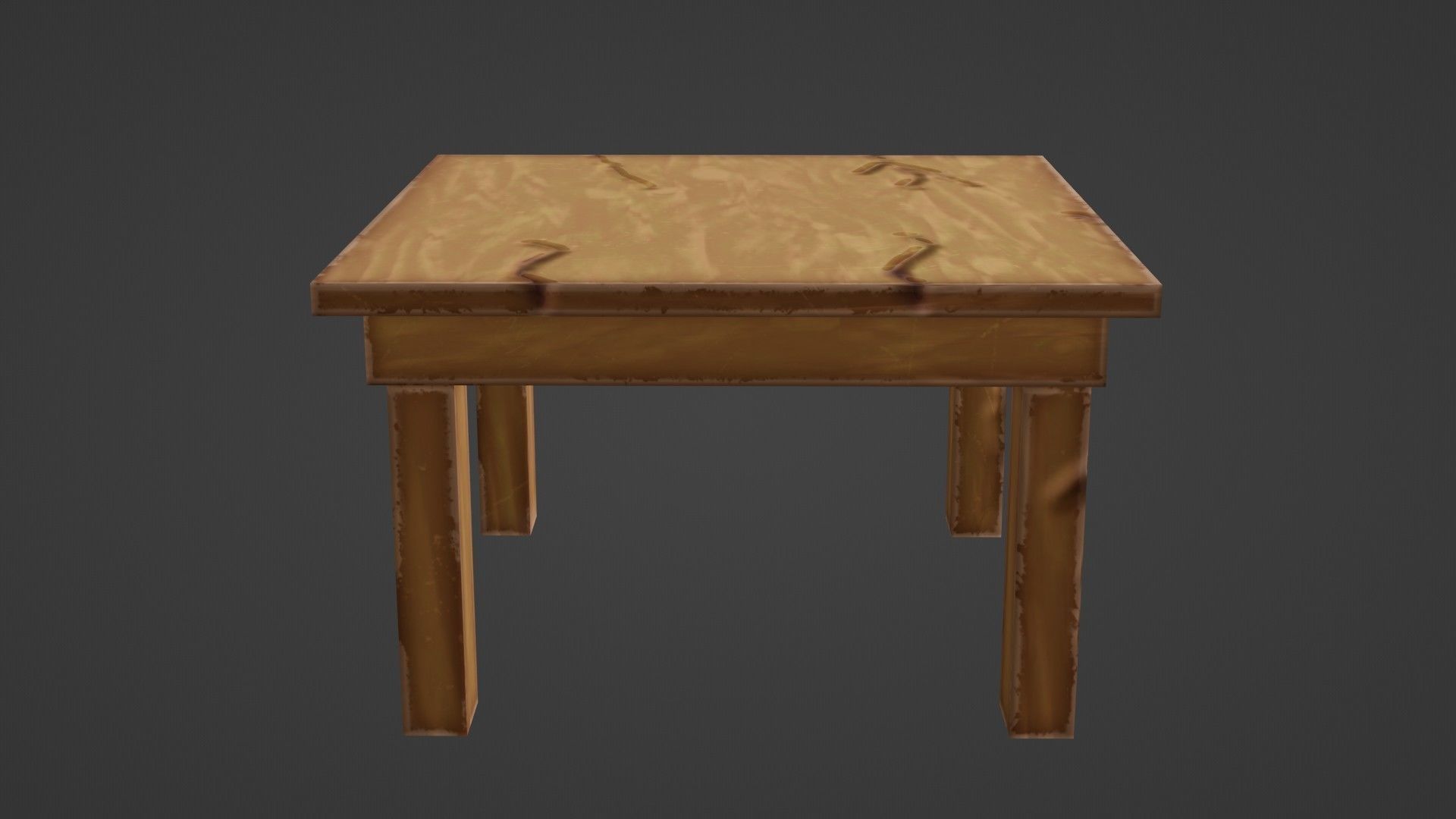 Low Poly Stylized Table Free low-poly 3D model_1
