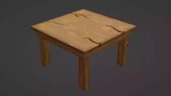 Low Poly Stylized Table Free low-poly 3D model