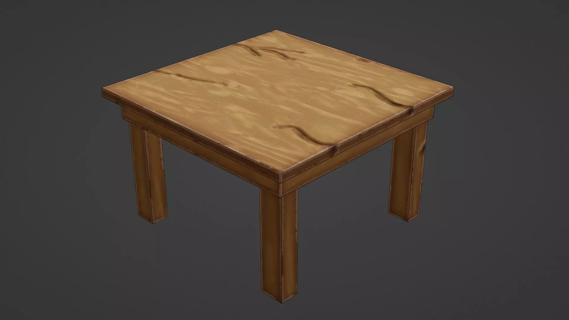 Low Poly Stylized Table Free low-poly 3D model_0