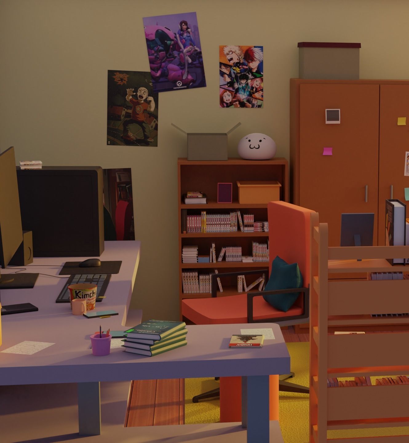 Diorama Room Low-poly 3D model_4