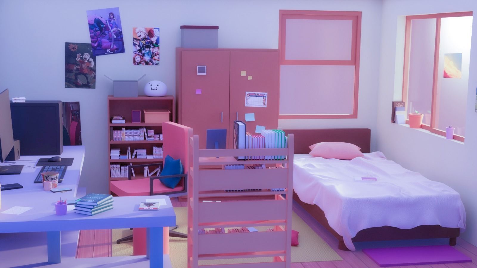 Diorama Room Low-poly 3D model_1