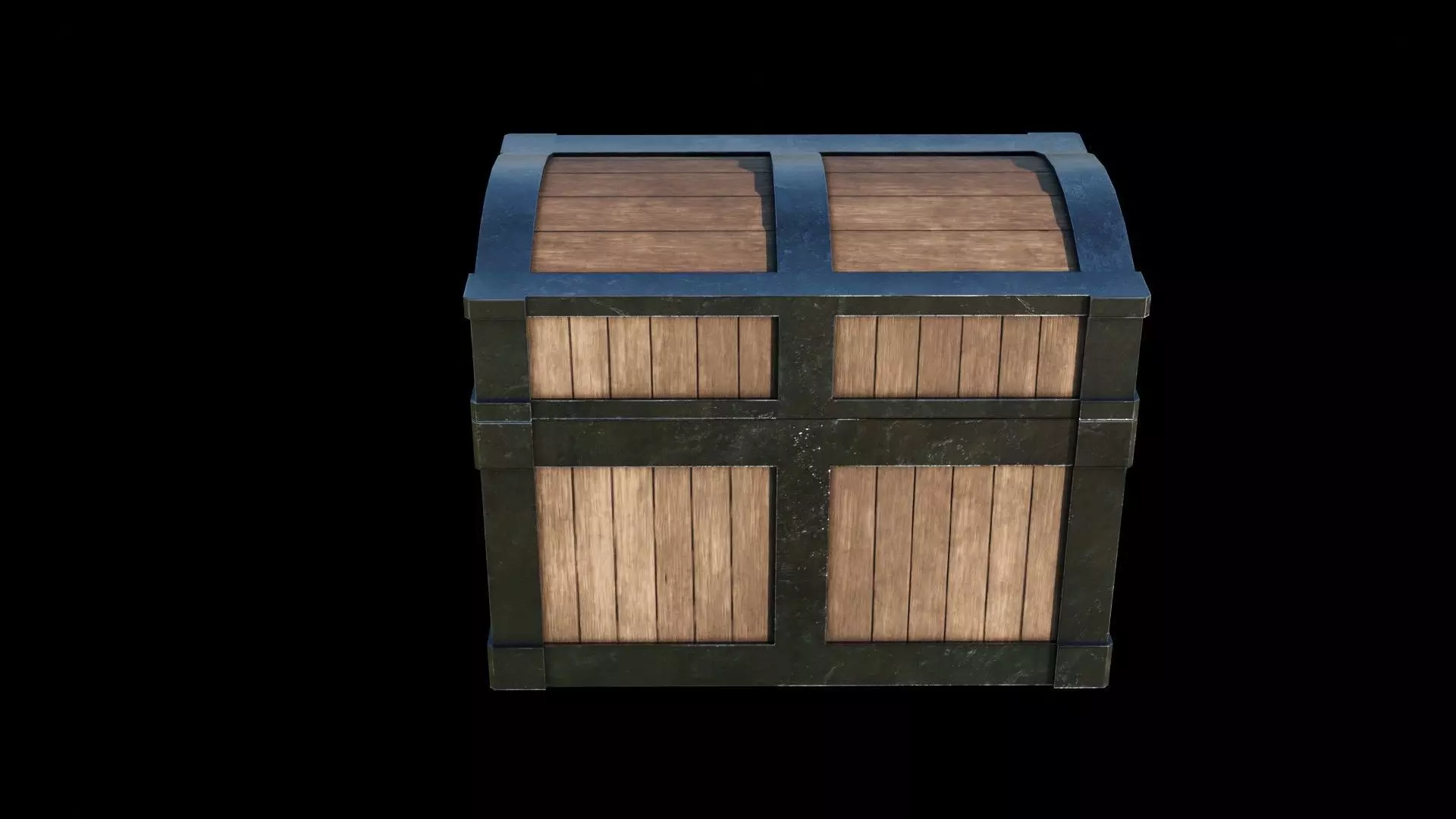 A low-poly chest wooden box Free low-poly 3D model