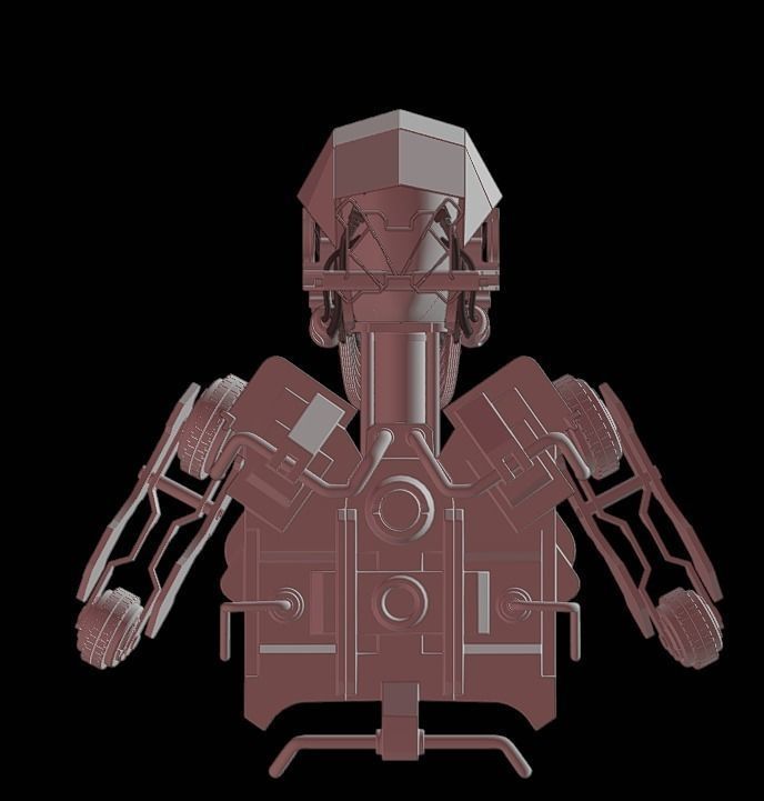SCIFI ROBOT - HUMANOID CONCEPT Low-poly 3D model_6
