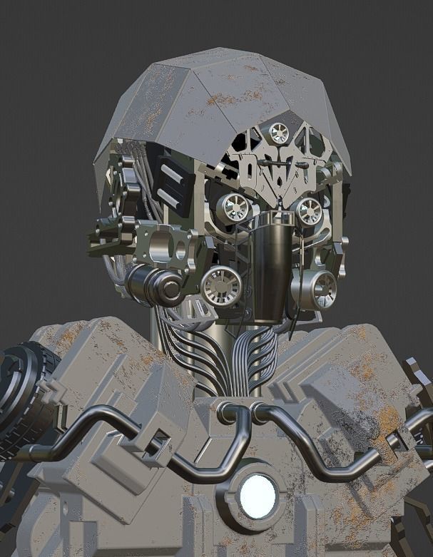 SCIFI ROBOT - HUMANOID CONCEPT Low-poly 3D model_18