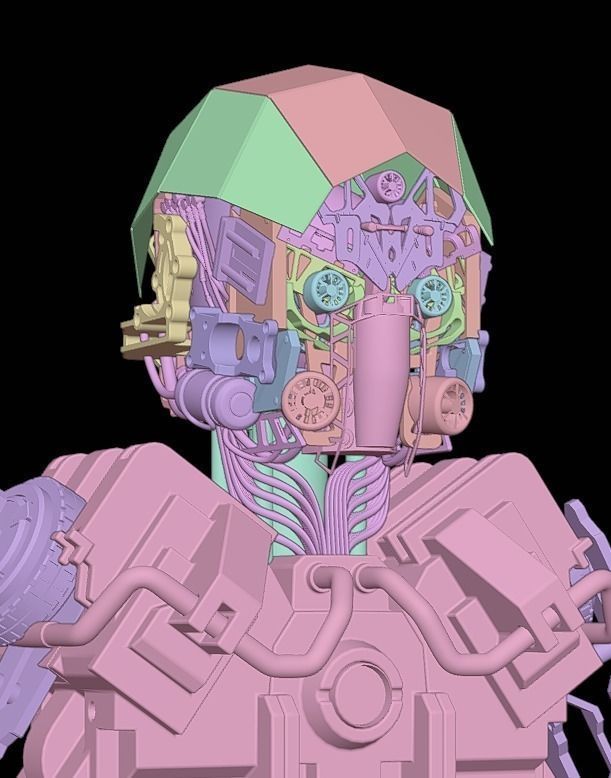 SCIFI ROBOT - HUMANOID CONCEPT Low-poly 3D model_3