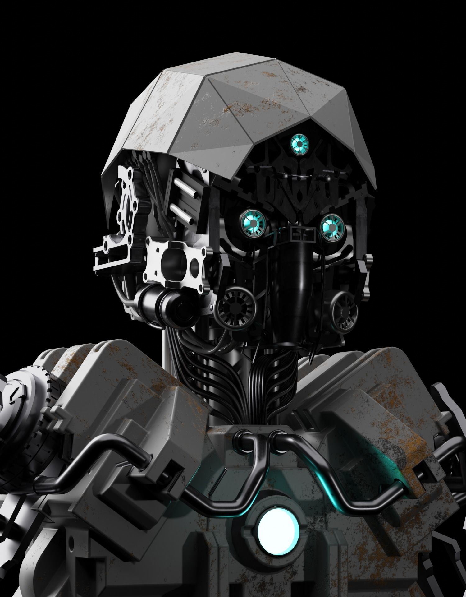 SCIFI ROBOT - HUMANOID CONCEPT Low-poly 3D model_20