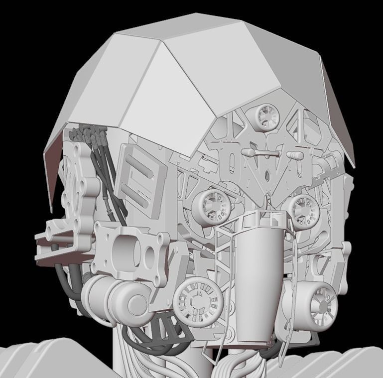 SCIFI ROBOT - HUMANOID CONCEPT Low-poly 3D model_12