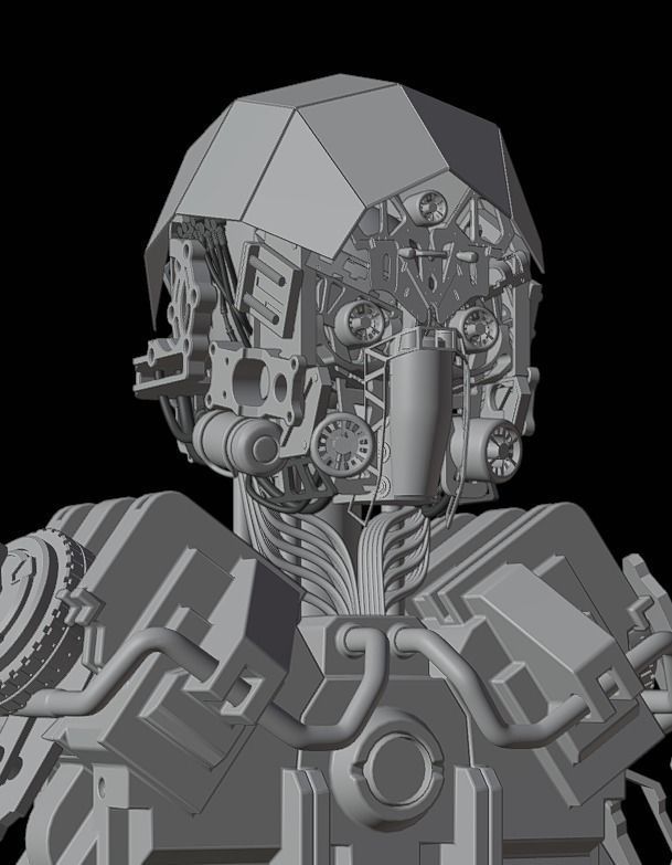 SCIFI ROBOT - HUMANOID CONCEPT Low-poly 3D model_1
