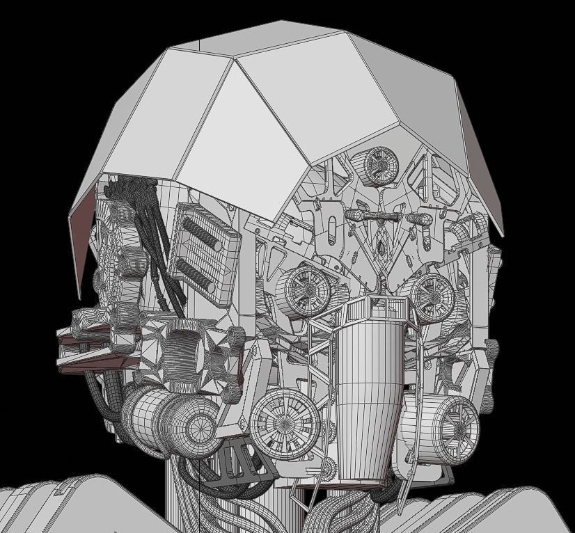 SCIFI ROBOT - HUMANOID CONCEPT Low-poly 3D model_11