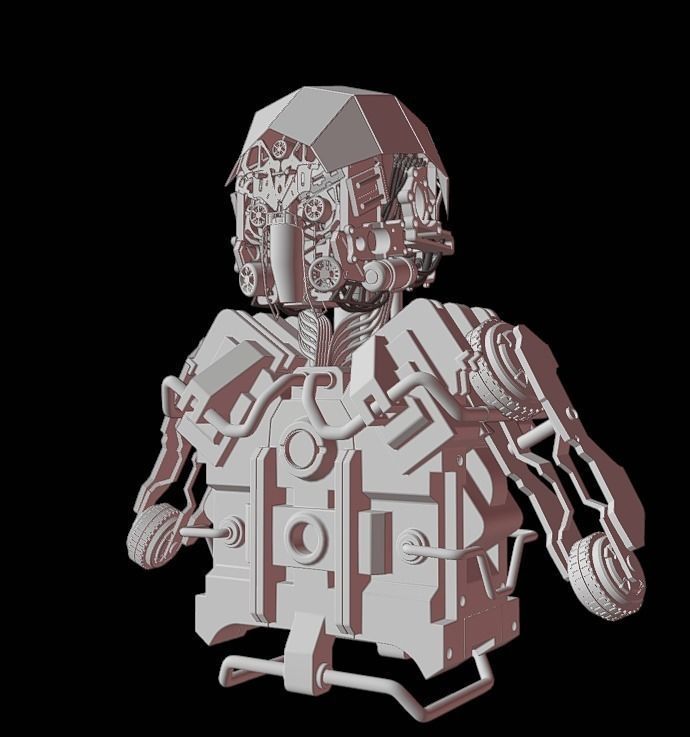 SCIFI ROBOT - HUMANOID CONCEPT Low-poly 3D model_9