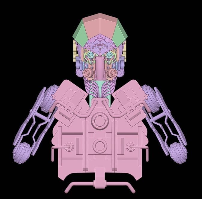 SCIFI ROBOT - HUMANOID CONCEPT Low-poly 3D model_4