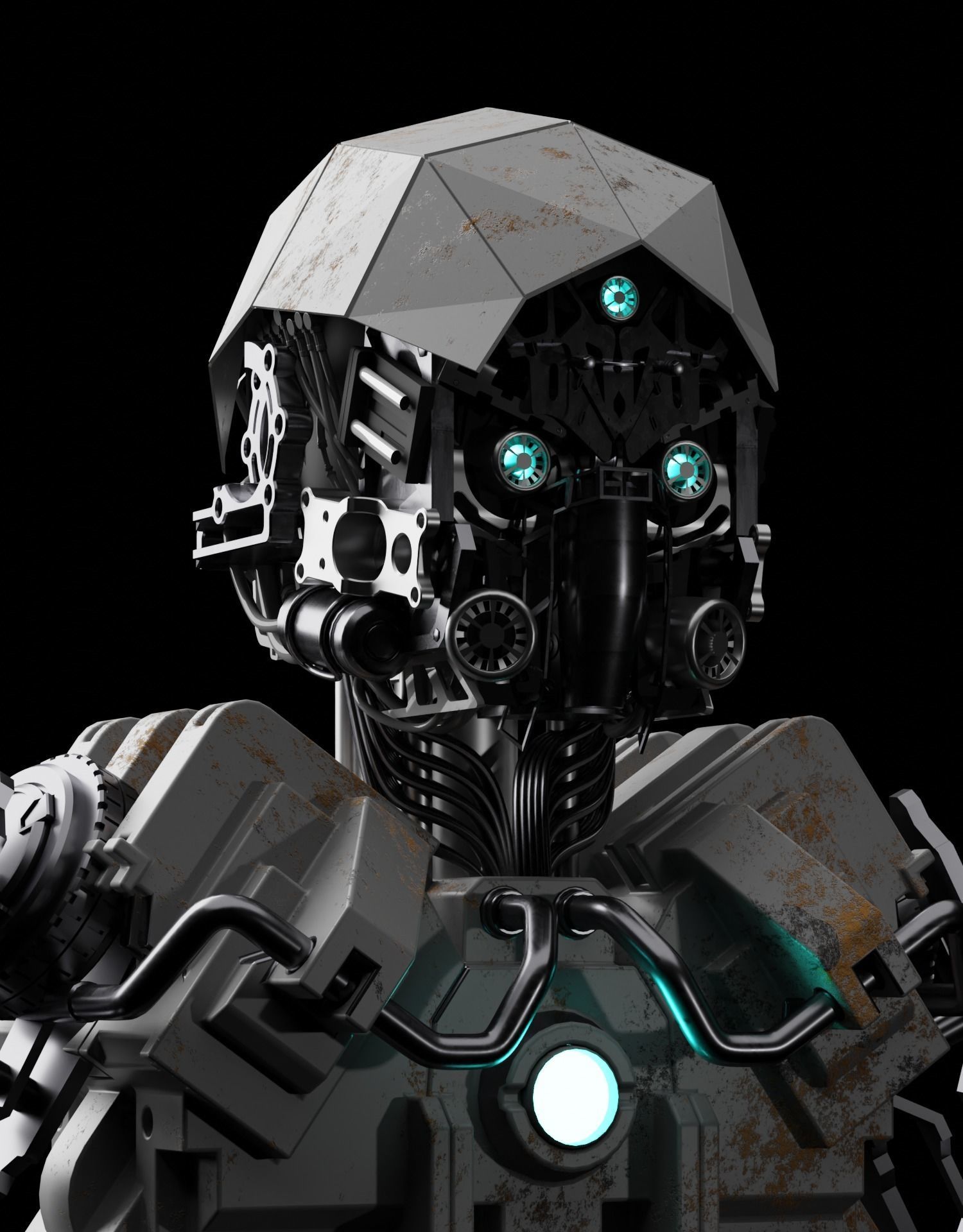 SCIFI ROBOT - HUMANOID CONCEPT Low-poly 3D model_21