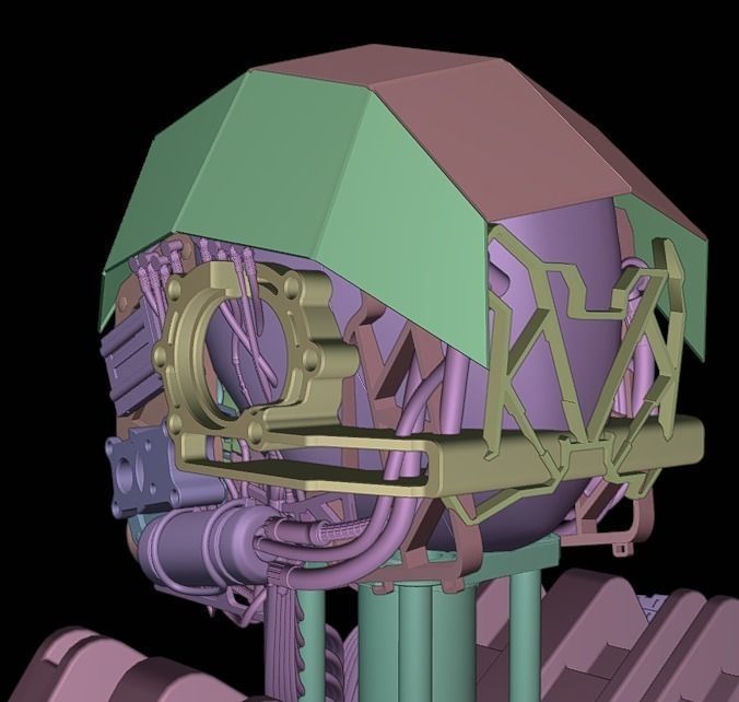 SCIFI ROBOT - HUMANOID CONCEPT Low-poly 3D model_16
