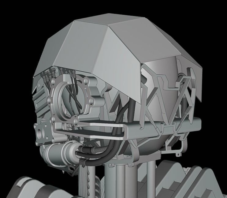 SCIFI ROBOT - HUMANOID CONCEPT Low-poly 3D model_15