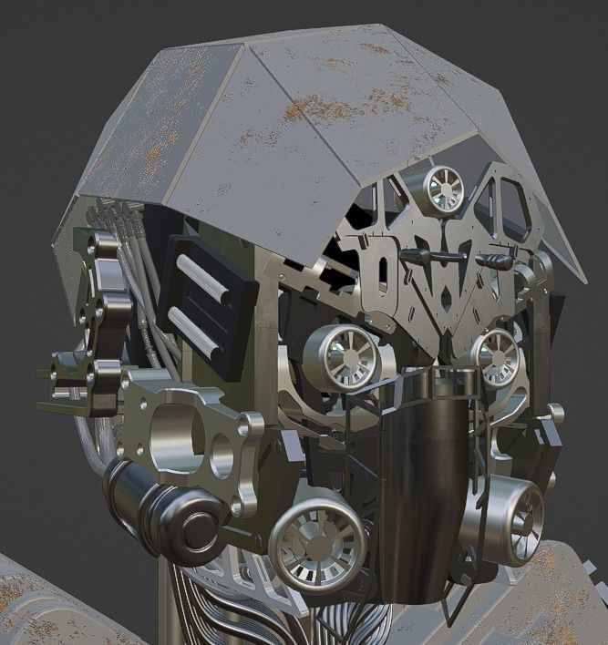 SCIFI ROBOT - HUMANOID CONCEPT Low-poly 3D model_17