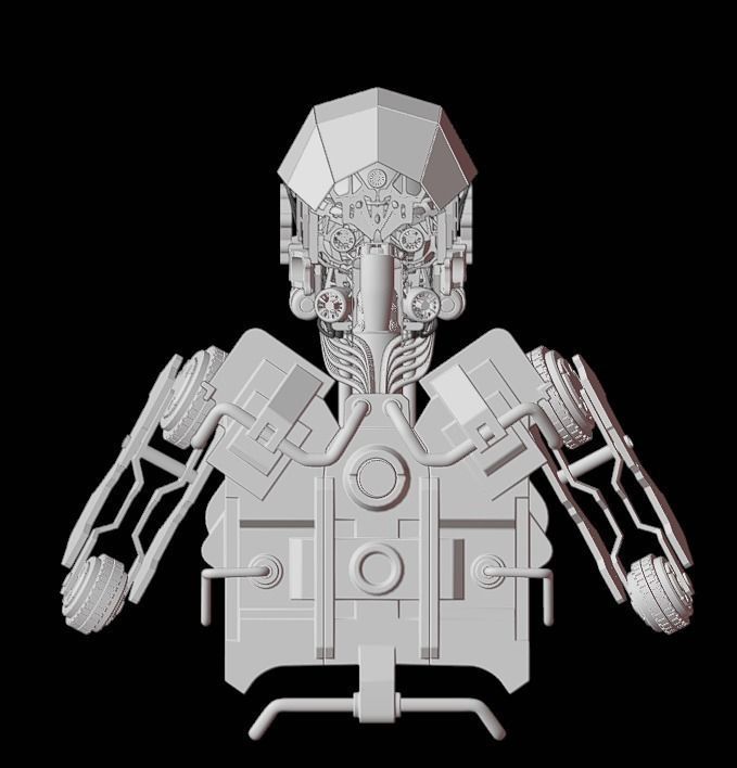 SCIFI ROBOT - HUMANOID CONCEPT Low-poly 3D model_5