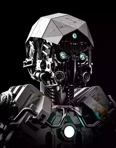 SCIFI ROBOT - HUMANOID CONCEPT Low-poly 3D model