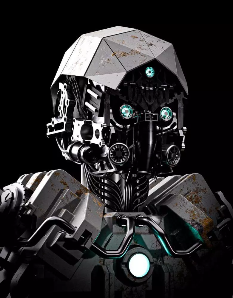 SCIFI ROBOT - HUMANOID CONCEPT Low-poly 3D model_0