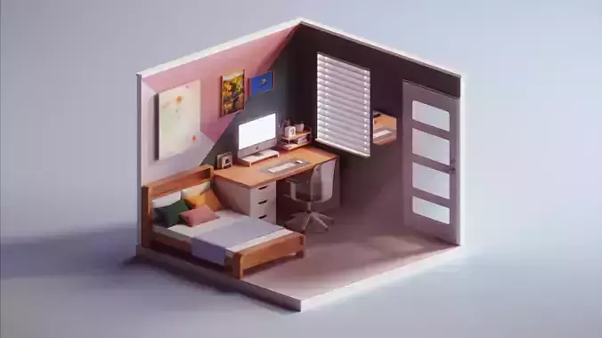 Simply Isometric Bedroom 