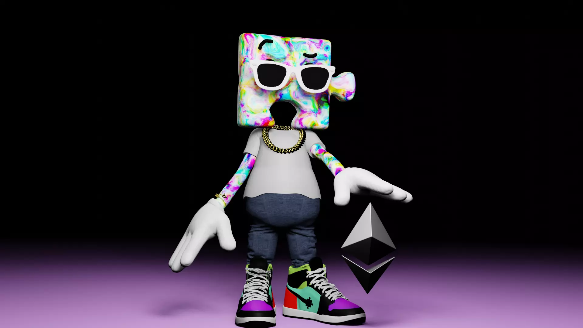 Puzzle Heads Jordan 1s 3D model_0