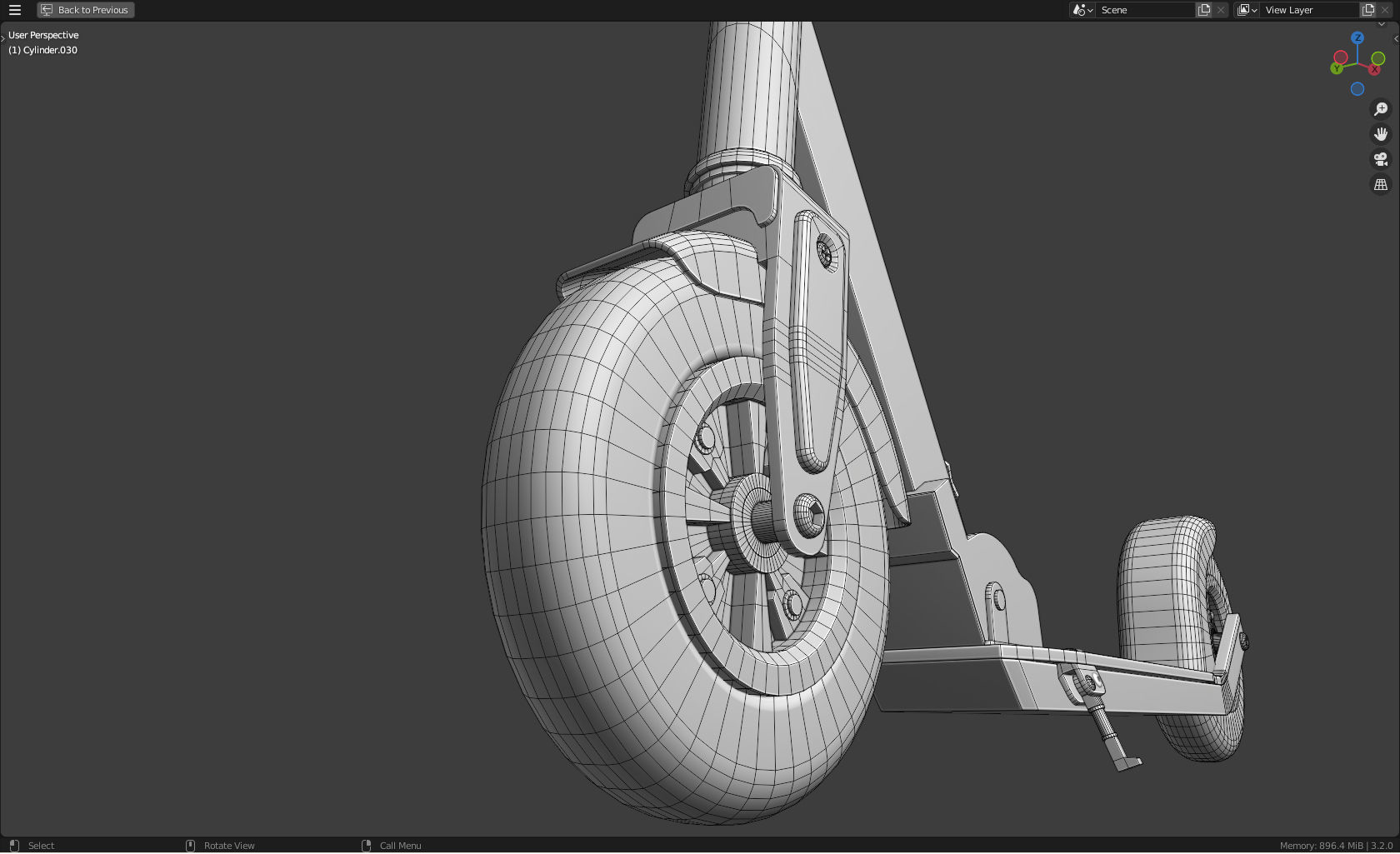 Razor kick scooter Low-poly 3D model_11