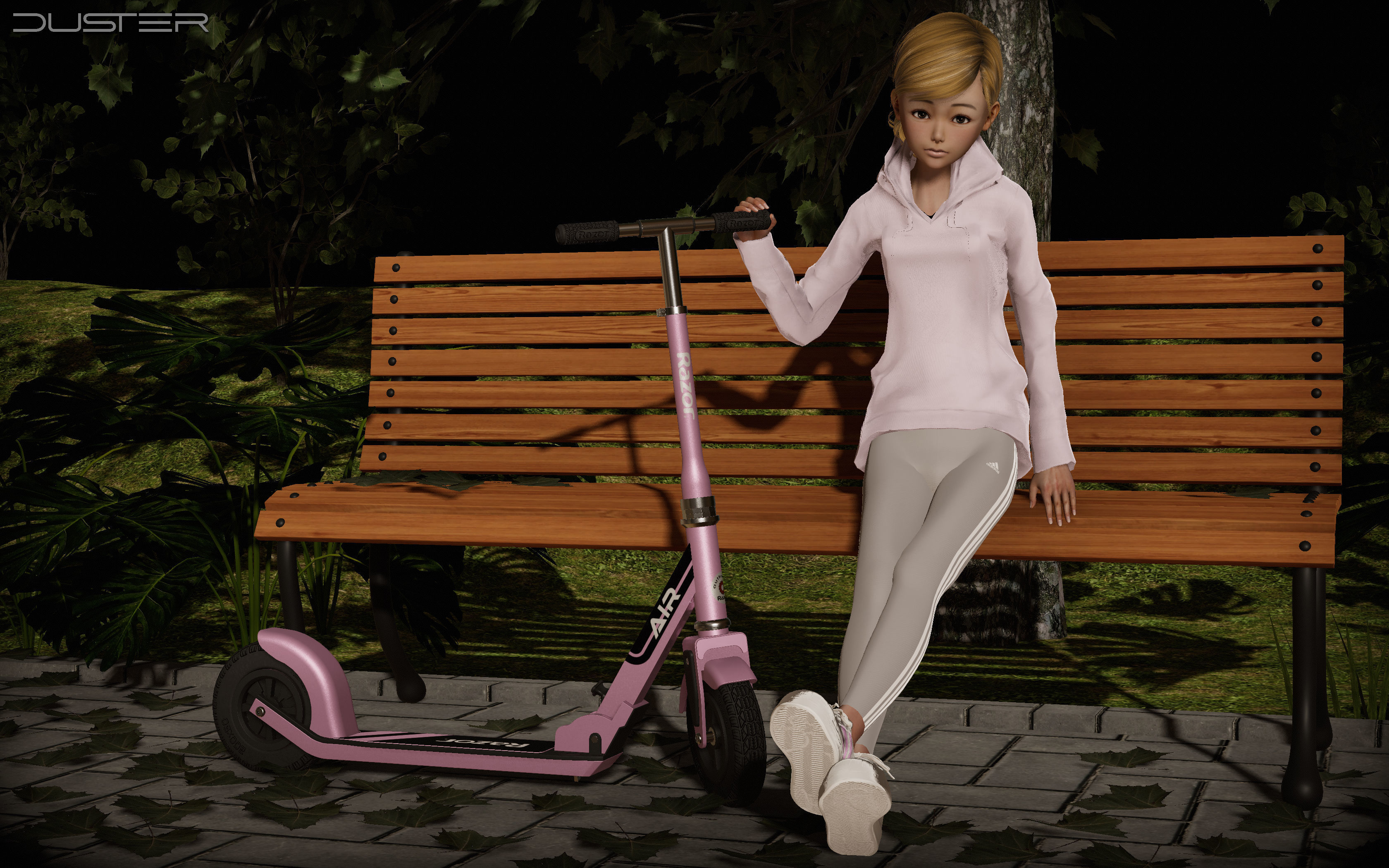 Razor kick scooter Low-poly 3D model_19