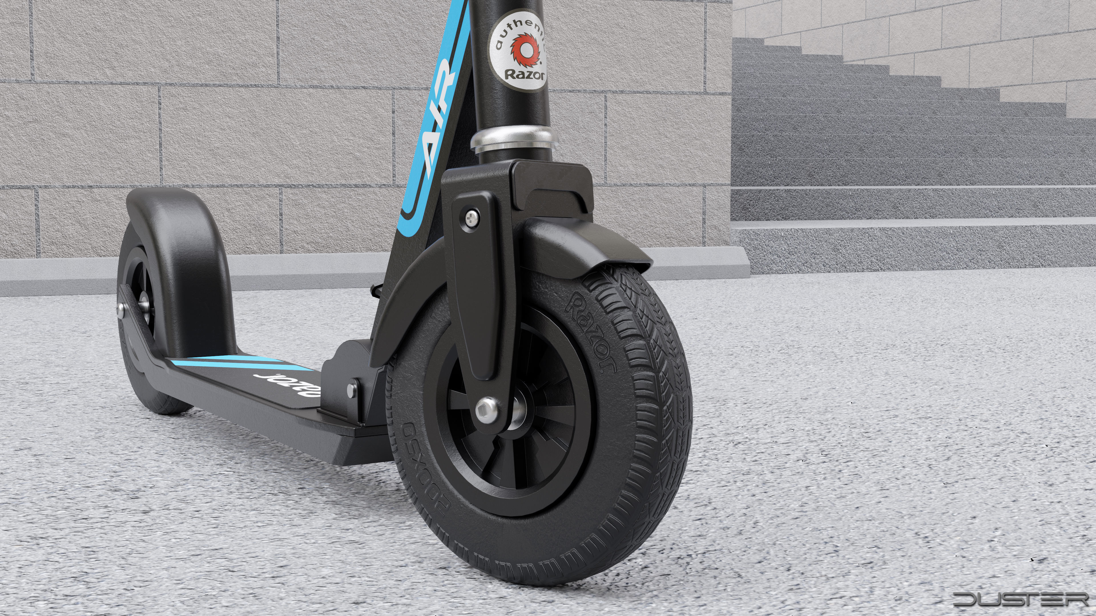 Razor kick scooter Low-poly 3D model_2