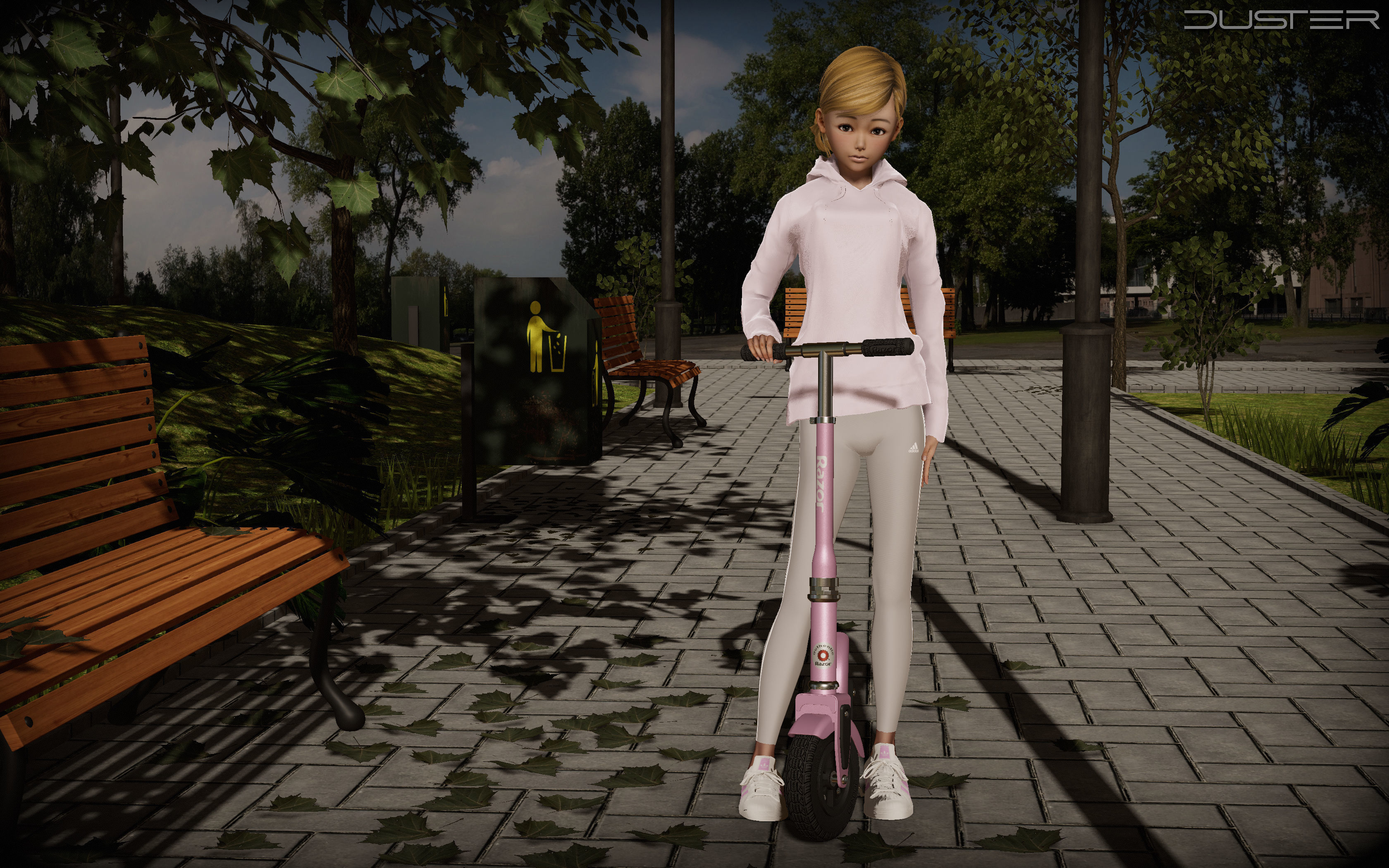 Razor kick scooter Low-poly 3D model_16