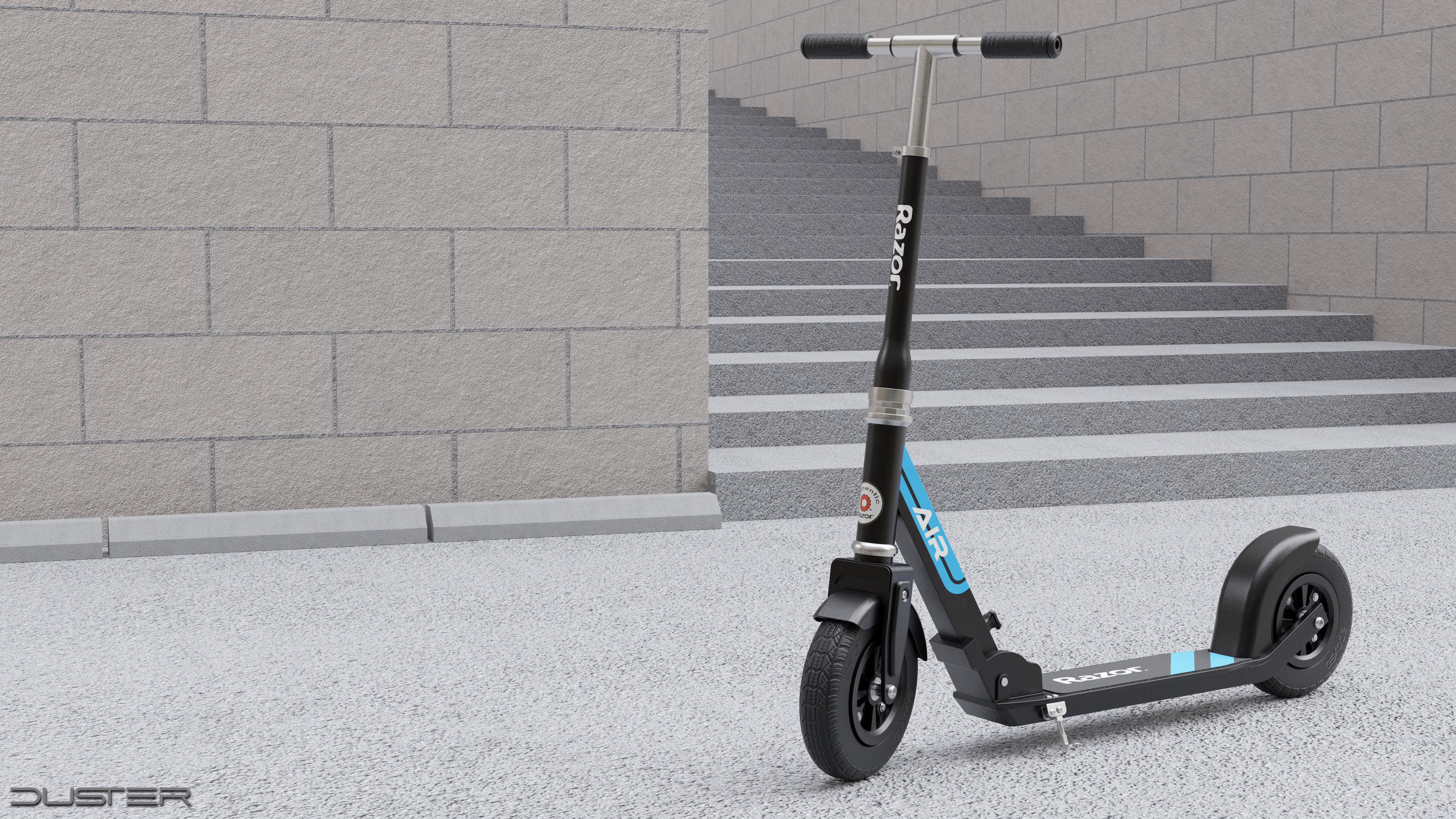 Razor kick scooter Low-poly 3D model_1