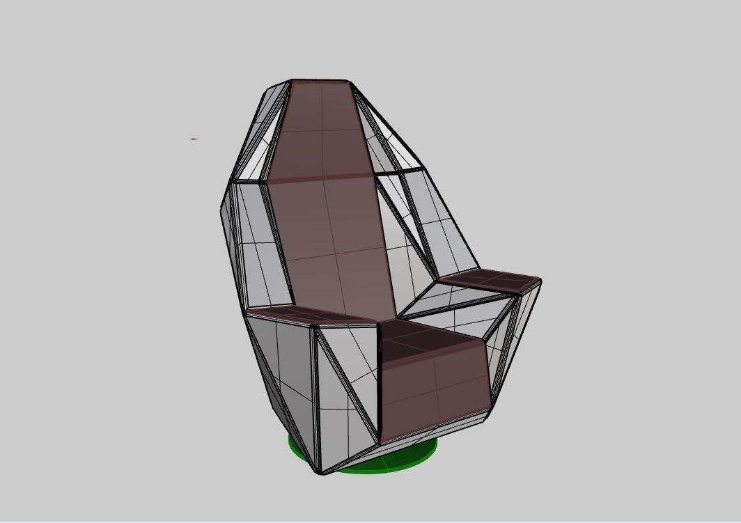 Faceted seat 3D model_3