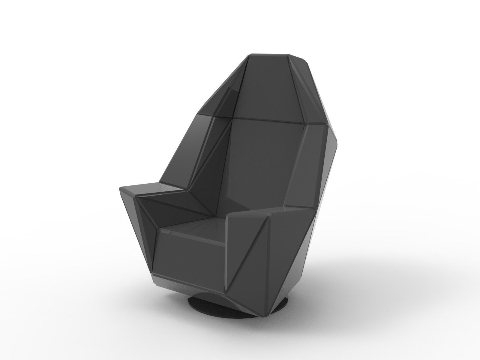 Faceted seat 3D model_1