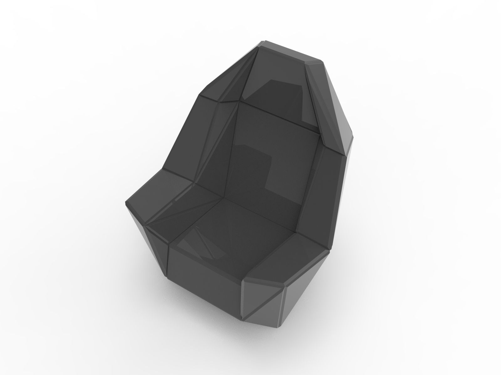 Faceted seat 3D model_2