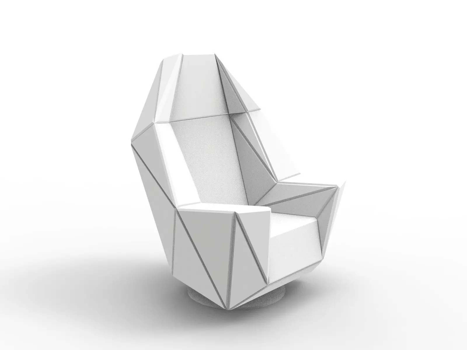 Faceted seat 3D model_0