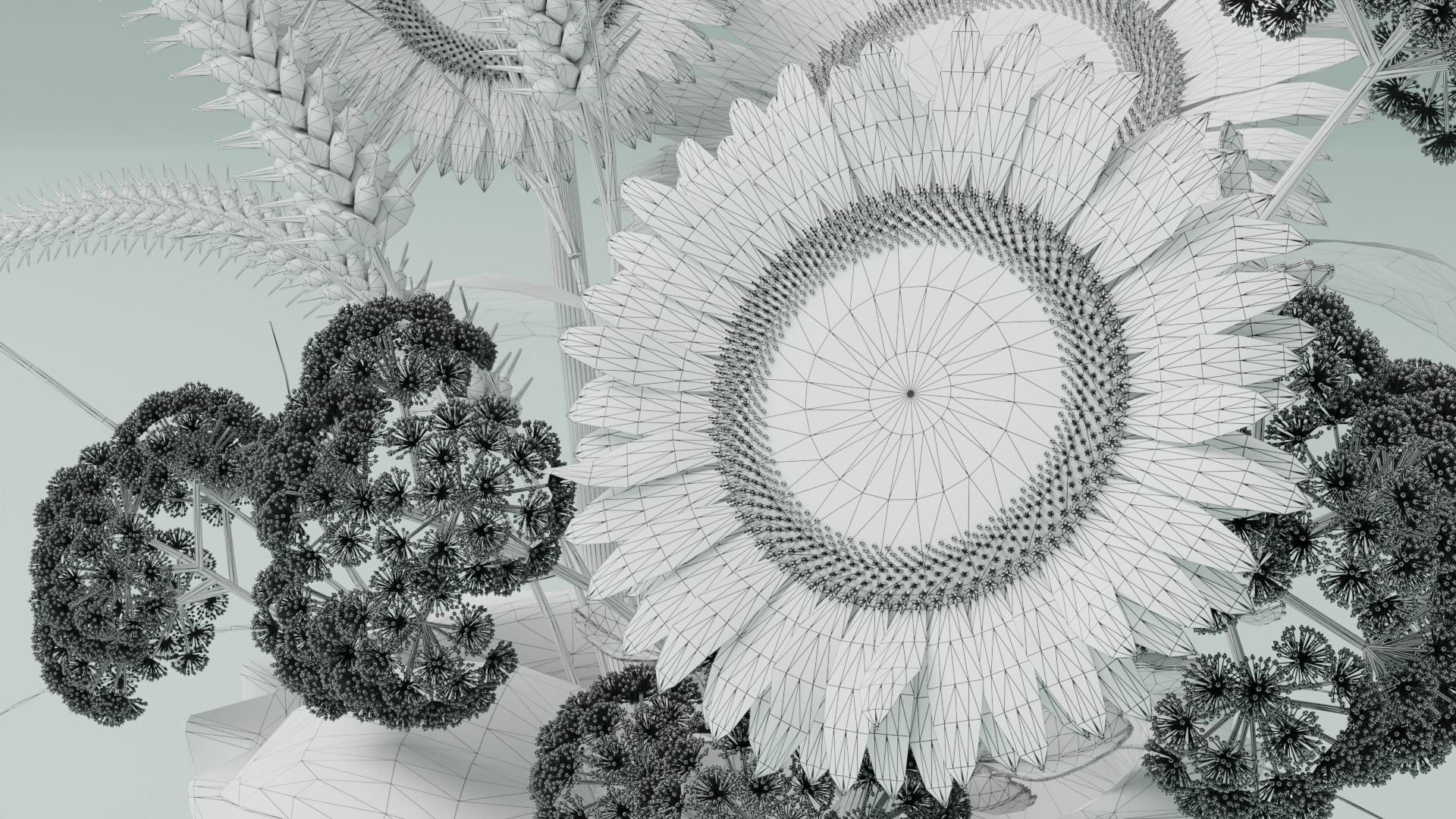 Flowers composition 05 3D model_7