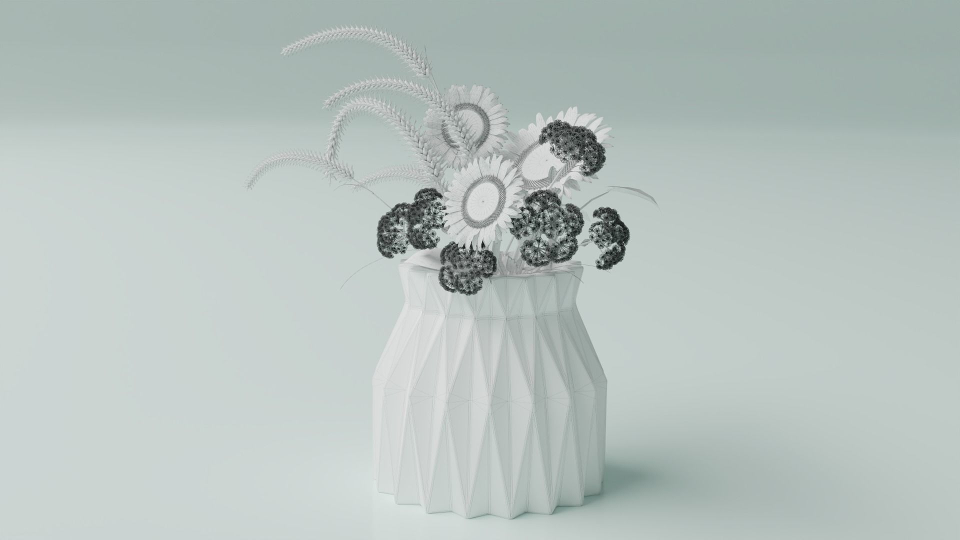 Flowers composition 05 3D model_1