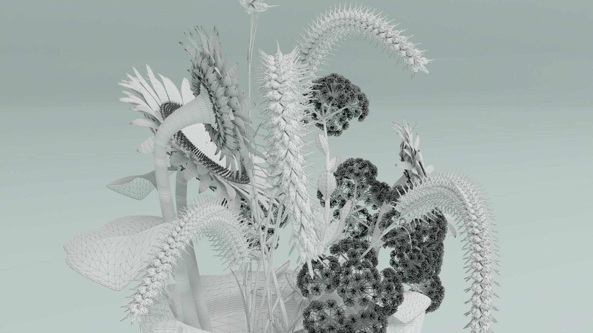 Flowers composition 05 3D model_11