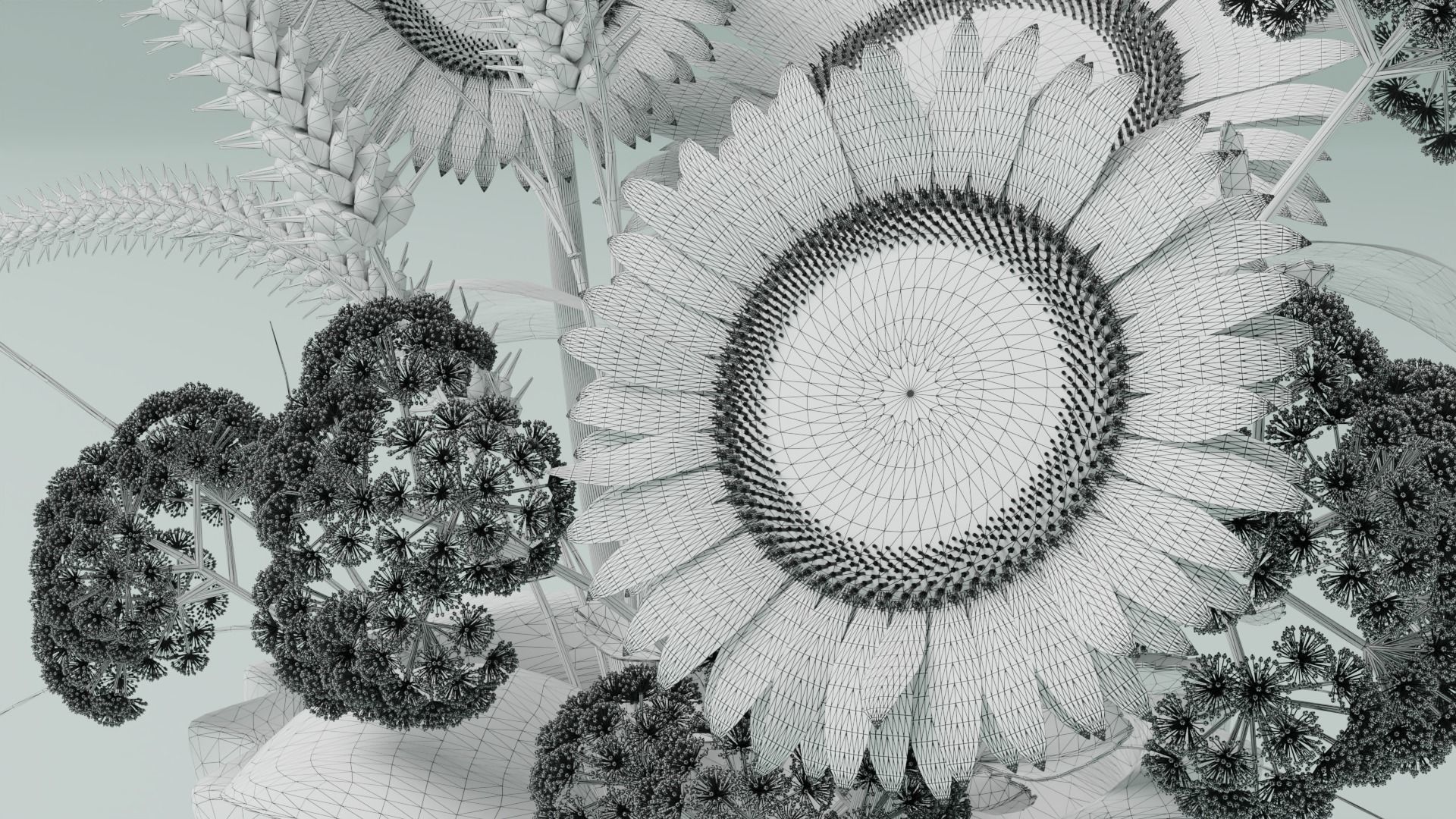 Flowers composition 05 3D model_8