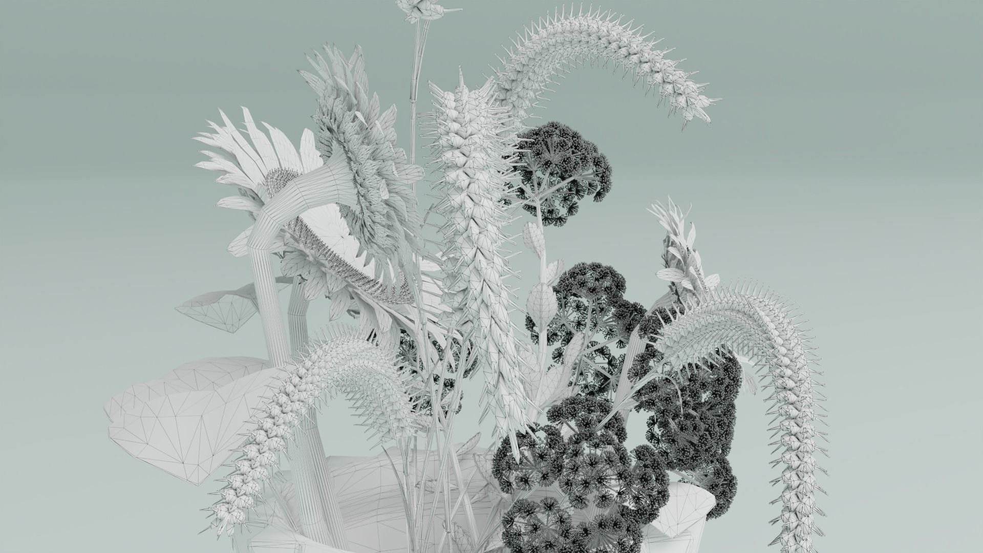 Flowers composition 05 3D model_10