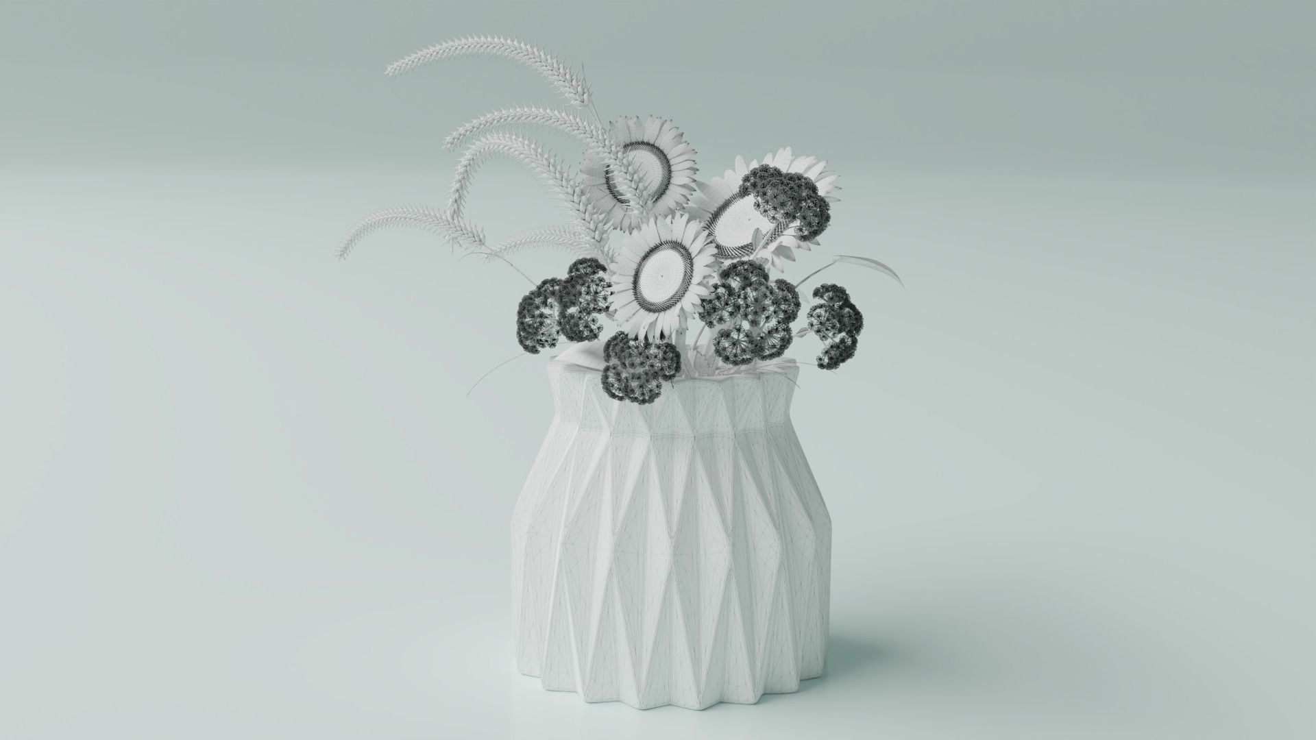 Flowers composition 05 3D model_2