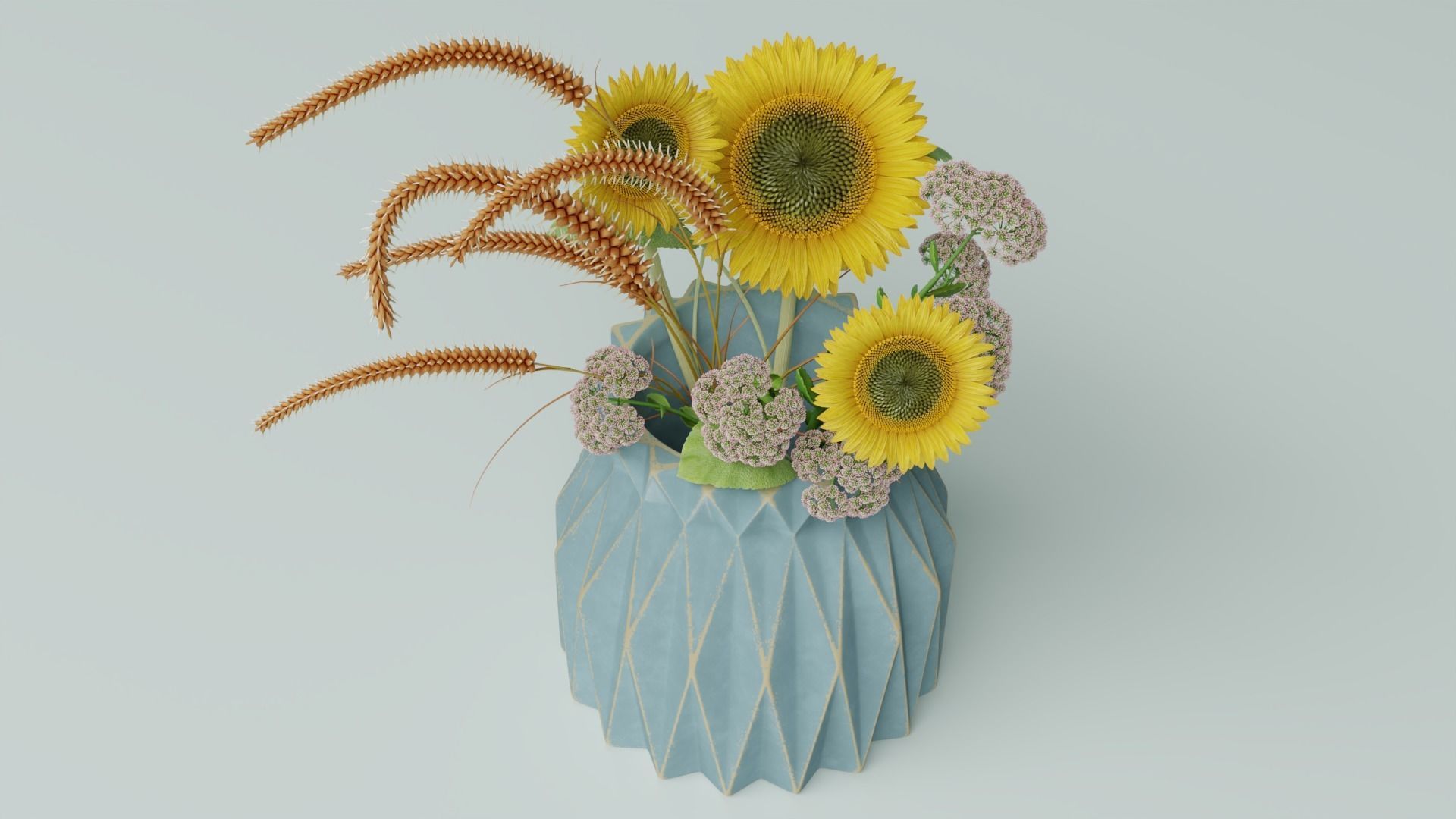 Flowers composition 05 3D model_3