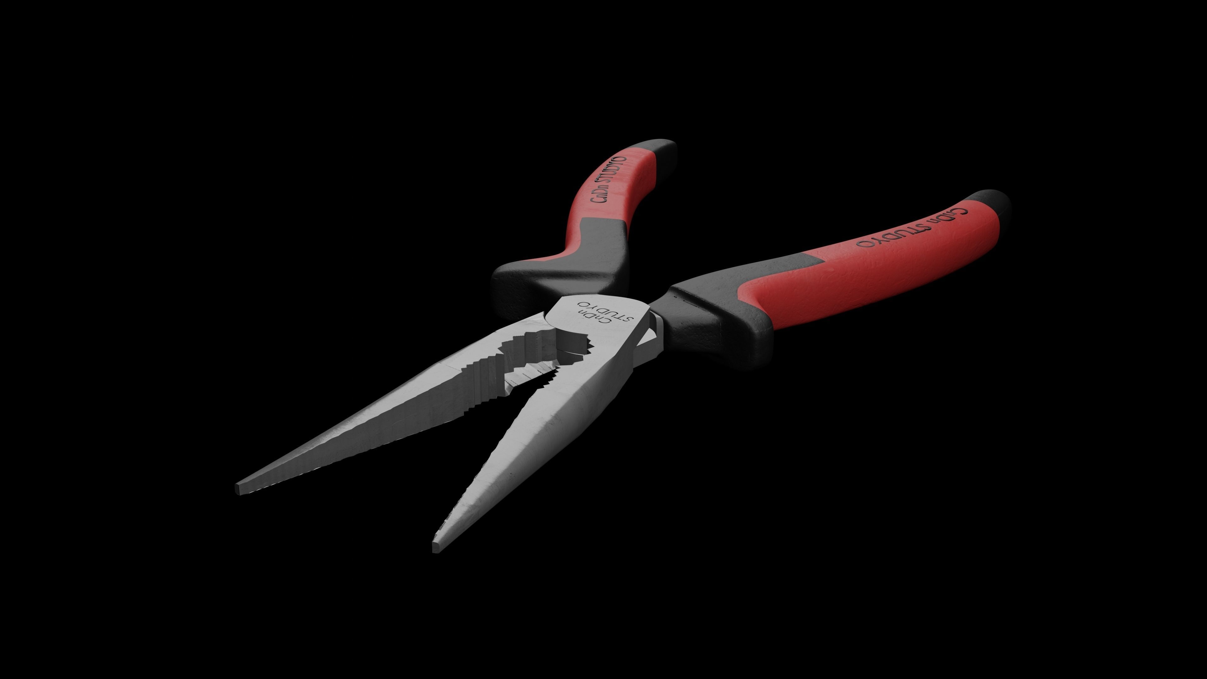 needle nose pliers 3D model_1
